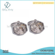 New arrival silver engraved watch cufflinks,floating locket watch cufflinks